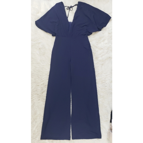 Marina Navy V-Neck Jumpsuit - Picture 3 of 7